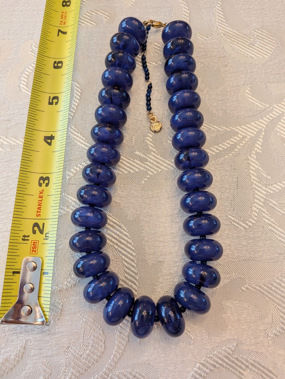 Mayamar Lapis Lazuli Bead and Resin Oval Pebble Necklace & Gift Bag - Picture 5 of 5